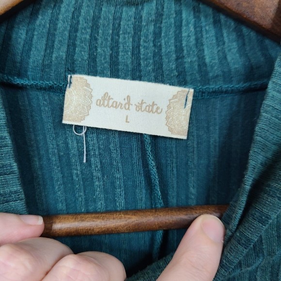 Altard State Green Boho Handkerchief Knee Length Dress Womens Large - Picture 3 of 6